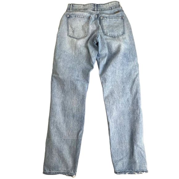 KanCan‎ Womens Light Wash High Rise Distressed Relaxed Fit Straight Jeans 5/26 - Picture 3 of 8